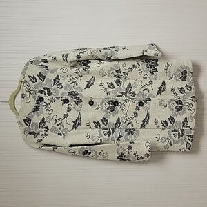 Lucy & Laurel from Anthropologie knee length jacket women large new black white